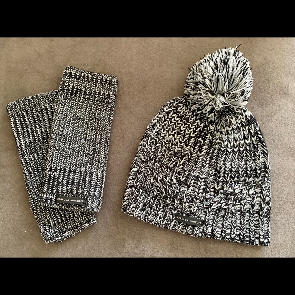 Rebecca Minkoff arm warmers and beanie